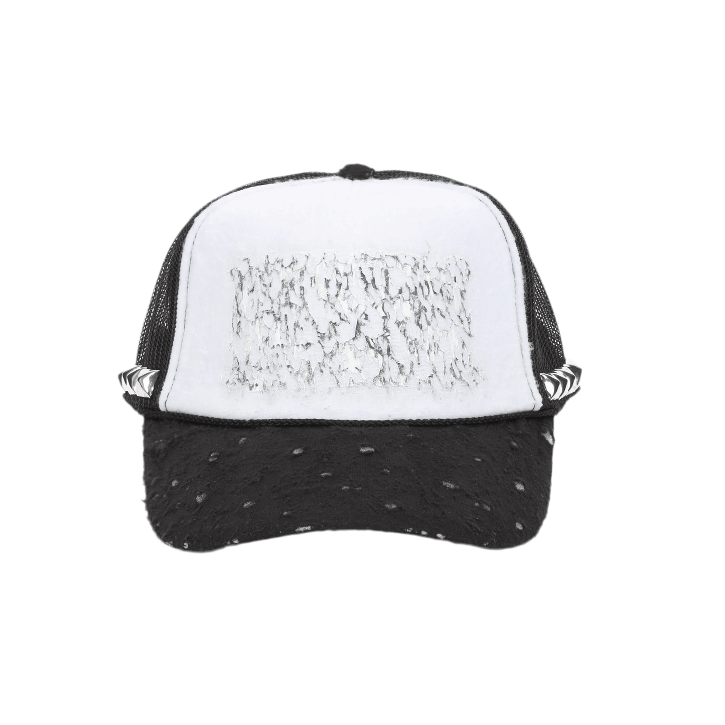 DAMAGED STUDS CAP WHITE