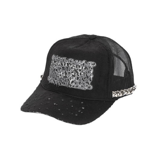 DAMAGED STUDS CAP BLACK